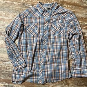 Wrangler Wrancher XL-tall Button Down Pearl Snap